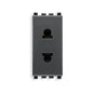 Eikon USA/EU Outlet, 2P, 16A, 120-250V SICURY, 1 Module, Grey
