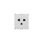 Eikon USA/EU Outlet, 2P+E, 16A-250V SICURY, 1 Module, Next (Silver)