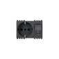 Eikon Outlet, Italian P30 Std, 2P+E, With Circuit Breaker (1P+N C 16), 230V, 3 Modules, Grey