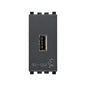 Eikon High Power USB Outlet 120/230VAC, 1 Module, Grey