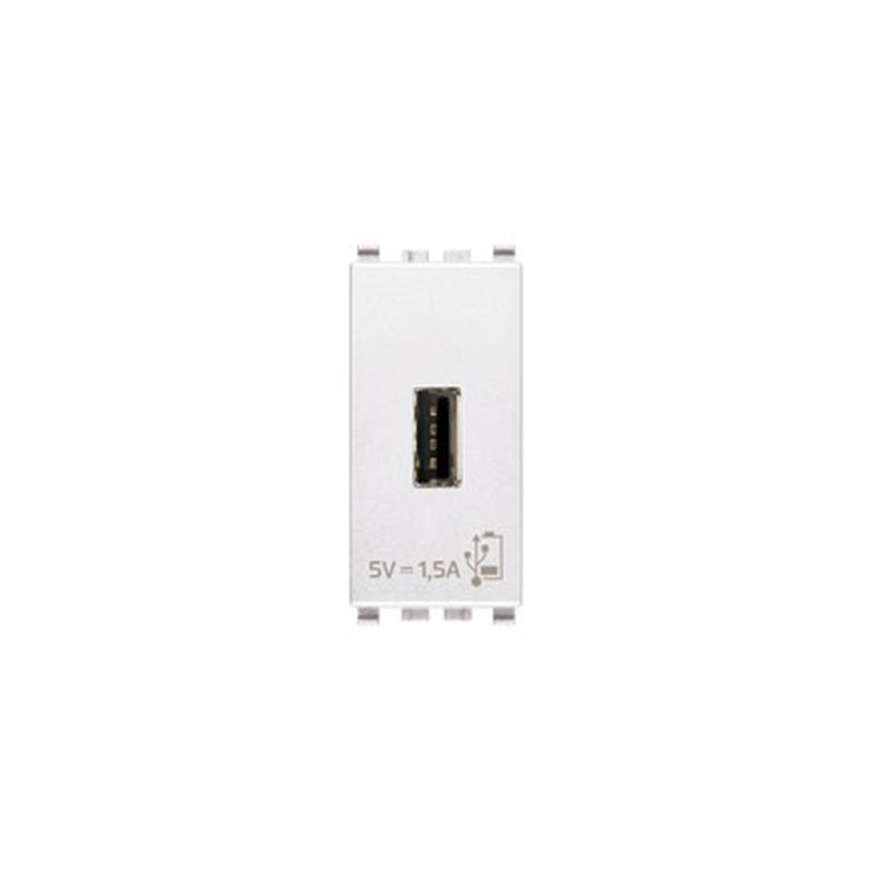 Eikon High Power USB Outlet 120/230VAC, 1 Module, White