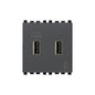 Eikon 2 X USB High Power Charge Port for Tablets, 120-230V-5V/2.1A, 2 Module, Grey