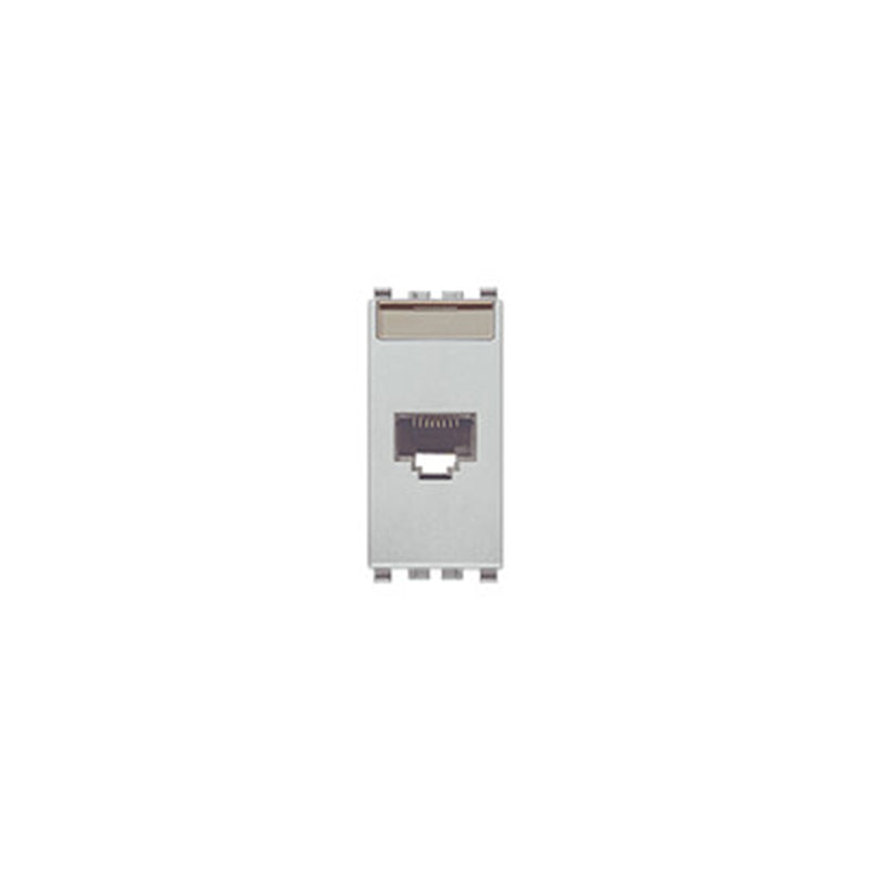 Eikon RJ45 Cat5e Netsafe UTP Socket 1 Module, Next (Silver)