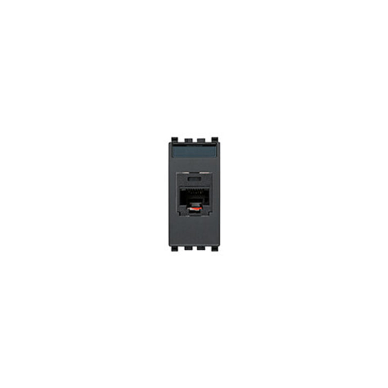 Eikon RJ45 Cat5e UTP Socket w/Cover 8-Contact, Grey, *Order Minimum is 10 pcs