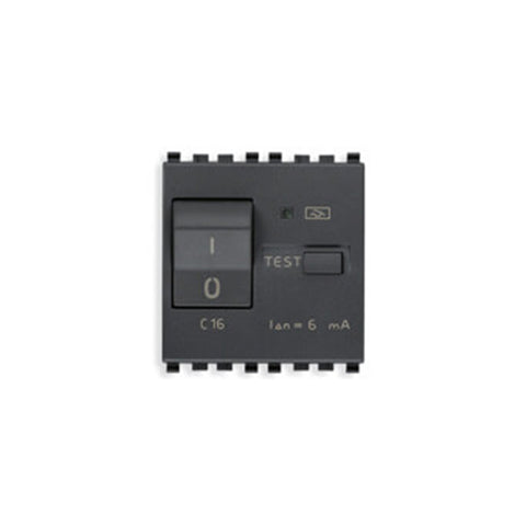 Eikon RCBO, 1P+N, 16A-120/230V, I?n 6 mA 2 Module, Grey