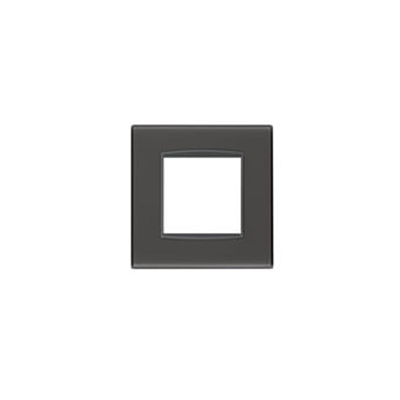 Eikon Square Cover Plate, Reflex Graphite Technopolymer, 2 Module