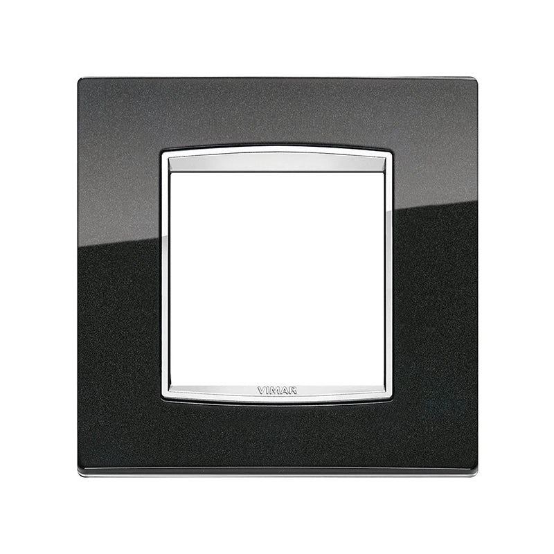 Plate: Metal, Bright Metallic Anthracite 2M, Square, Eikon