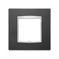 Plate: Bright Metal, Matte Anthracite 2M, Square, Eikon Chrome