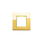 Eikon Square Cover Plate, Galvanized Polished Gold Gold Inner Frame, Die-Cast Metal, 2 Module