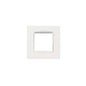 Eikon-Total Look Square Cover Plate, Arctic White White Inner Frame, Die-Cast Metal, 2 Module