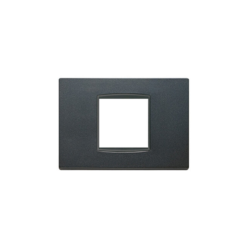 Eikon Square Cover Plate, Matte Anthracite Die-cast Metal, 2 Module (Central)