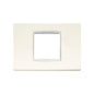Eikon-Total Look Square Cover Plate, Arctic White White Inner Frame, Die-Cast Metal, 2M (Central)