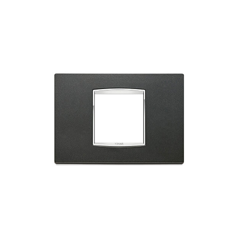 Eikon-Chrome Square Cover Plate, Matte Anthracite C15, Die-Cast Metal, 2 (Central) Module