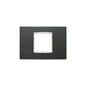 Eikon-Chrome Square Cover Plate, Matte Anthracite C15, Die-Cast Metal, 2 (Central) Module