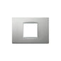 Eikon-Total Look Square Cover Plate, Next (Silver) Die-cast Metal, 2 Module (Central)