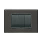 Eikon Square Cover Plate, Graphite Technopolymer, 3 Module