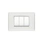 Eikon Square Cover Plate, Ice Technopolymer, White Inner Frame, 3 Module