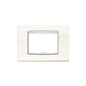 Eikon-Chrome Square Cover Plate, Arctic White Chrome Inner Frame, Die-Cast Metal, 3 Module
