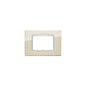 Eikon Square Cover Plate, Bright Champagne Chrome Inner Frame, Metal, 3 Module