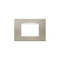 Eikon Chrome Cover Plate, Bright, Matte Titanium, Square, 3 Module