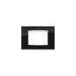 Eikon Square Cover Plate, Black Ice, Glass, 3 Mod