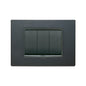 Eikon Square Cover Plate, Matte Anthracite Die-cast Metal, 3 Module
