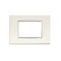 Eikon-Total Look Square Cover Plate, Arctic White White Inner Frame, Die-cast, 3 Module