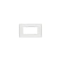 Eikon Square Cover Plate, Ice Technopolymer, White Inner Frame, 4 Module