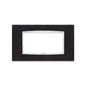 Eikon-Chrome Square Cover Plate, Bright Anthracite C12, Chrome Inner Frame, Die-Cast Metal, 4 Modules