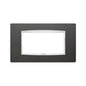 Eikon-Chrome Square Cover Plate, Matte Anthracite C15, Die-Cast Metal, 4 Module