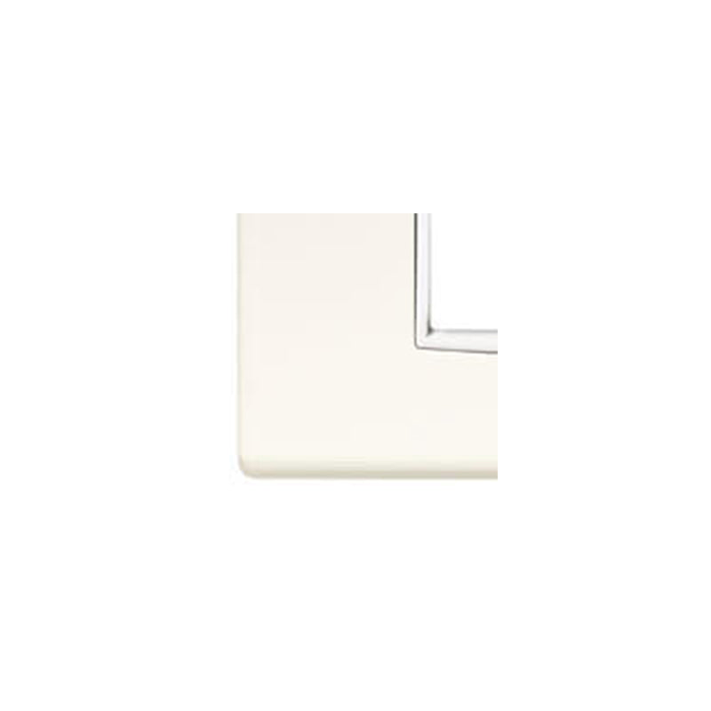 Eikon-Total Look Square Cover Plate, Arctic White White Inner Frame, Die-cast, 4 Module