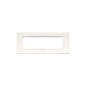 Eikon-Total Look Square Cover Plate, Arctic White White Inner Frame, Die-Cast Metal, 7 Module