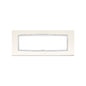Eikon-Chrome Square Cover Plate, Arctic White 01 Die-Cast Metal, 7 modules