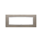 Eikon-Chrome Square Cover Plate, Bright Titanium 08, Die-cast Metal, 7 Modules