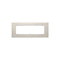 Eikon-Chrome Square Cover Plate, Brushed S.S. 91 Die-Cast Metal, 7 Modules