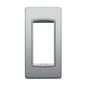 Eikon-Total Look Square Cover Plate, Matte Silver Next Inner Frame, Die-Cast Metal, 1 Module Panel