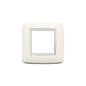 Eikon-Chrome Round Cover Plate, Arctic White White Inner Frame, Die-Cast Metal, 2 Module