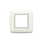 Eikon -Total Look Round Cover Plate, Bright Artic White, Die-Cast Metal, 2 Module