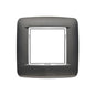 Eikon-Chrome Round Cover Plate, Bright Matte Anthracite, 2 Module