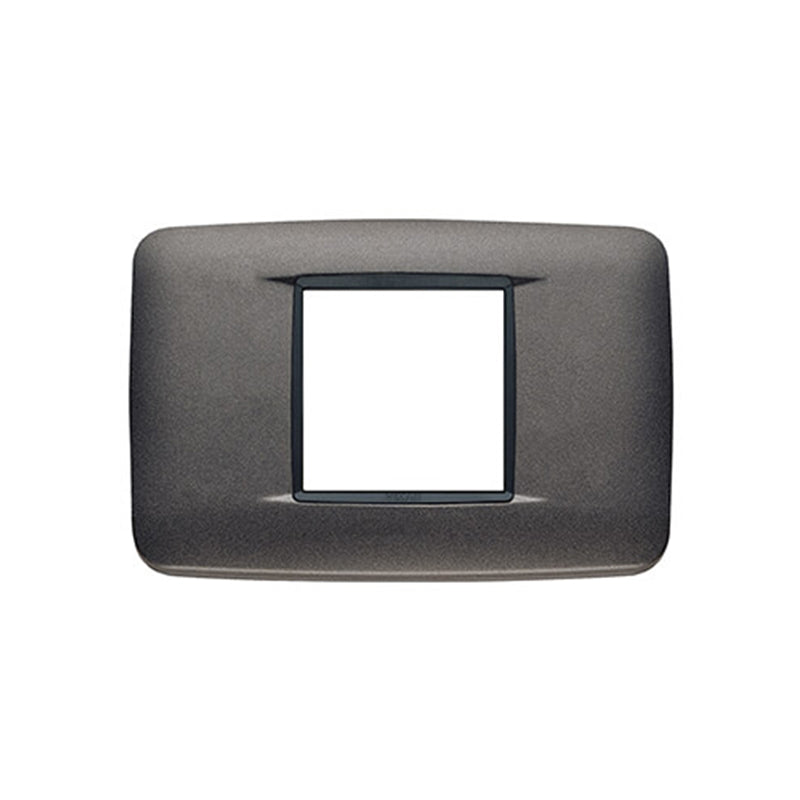 Eikon Round Cover Plate, Matte Anthracite Die-Cast Metal, 2 Module (Central)
