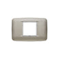 Eikon-Chrome Round Cover Plate, Matte Titanium Die-Cast Metal, 2 Module (Central)