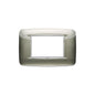 Eikon-Chrome Round Cover Plate, Bright Titanium Chrome Inner Frame, Die-Cast Metal, 3 Module