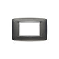 Eikon-Chrome Round Cover Plate, Matte Anthracite Chrome Inner Frame, Die-Cast Metal, 3 Module