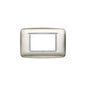 Eikon-Chrome Round Cover Plate, Brushed S.S. Chrome Inner Frame, Die-Cast Metal, 3 Module