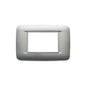 Eikon Total Look Round Cover Plate, Matte Silver Die-Cast Metal, 3 Module