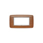 Eikon-Chrome Round Cover Plate, Italian Walnut Chrome Inner Frame, Wood, 4 Module