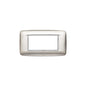 Eikon Round Cover Plate, Inox Brushed Stainless Steel, 4 Module