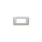 Eikon-Chrome Round Cover Plate, Matte Silver Next Inner Frame, Die-Cast Metal, 4 Module