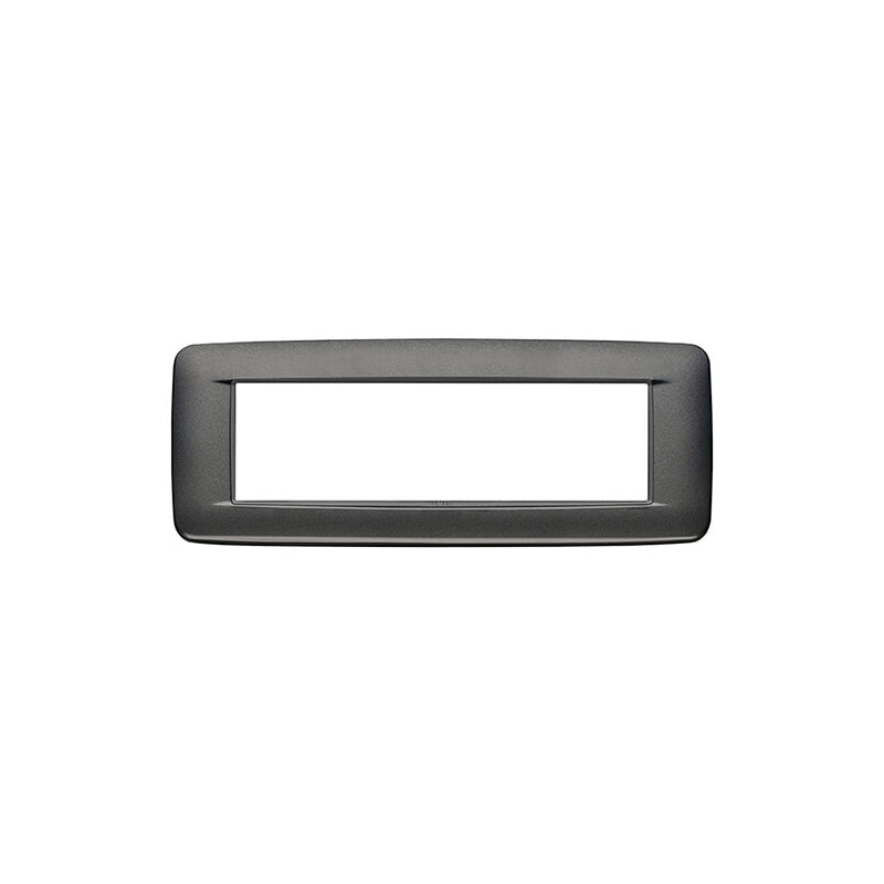 Eikon Round Cover Plate, Matte Anthracite Die-Cast Metal, 7 Module