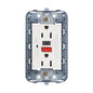 Eikon Outlet, USA Duplex, GFCI, 2P+E 15A/125V White, 3 Module w/Grid